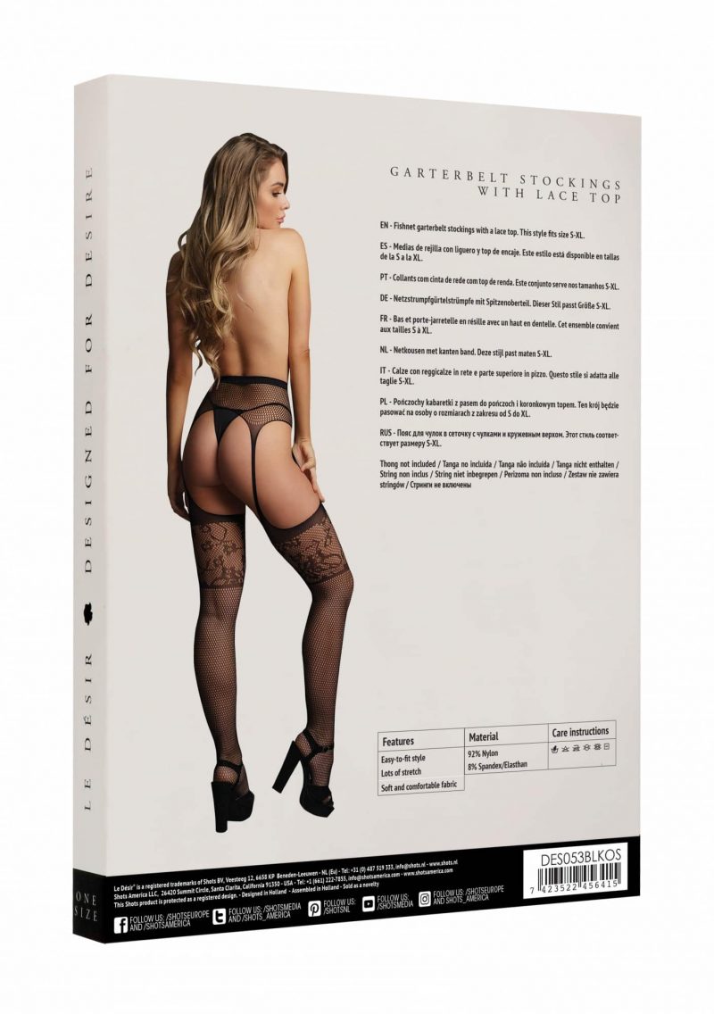 Le Désir - Garterbelt stocking met Lace top - S-XL