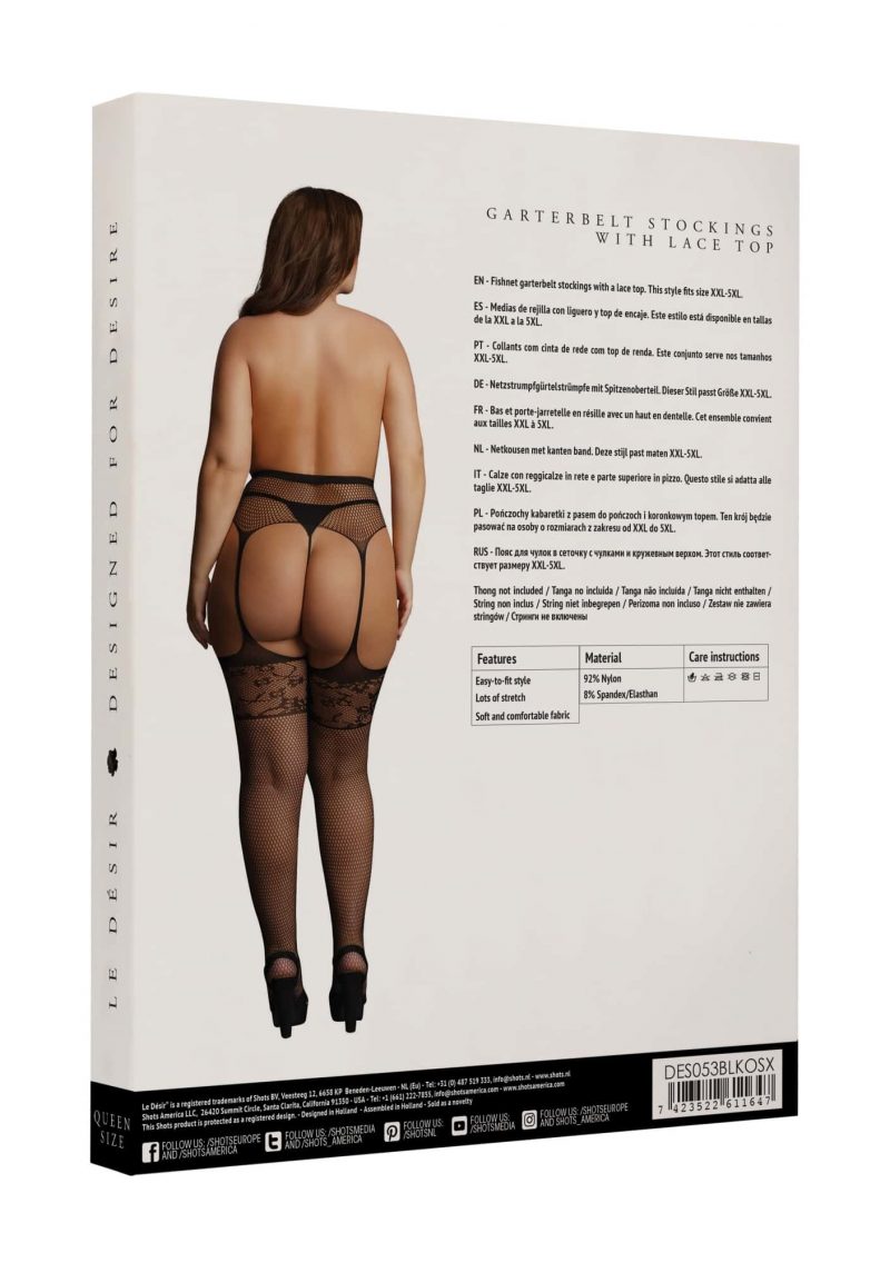 Le Désir - Garterbelt stocking met Lace top - One Size X