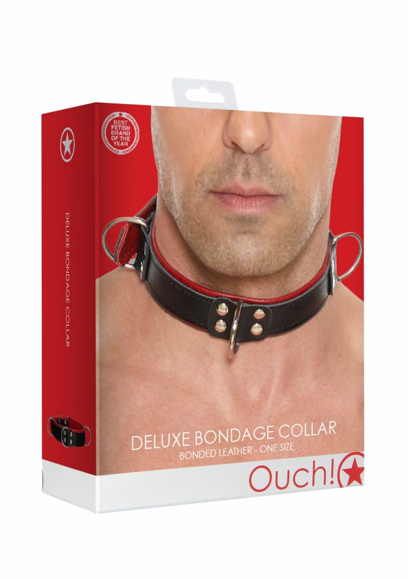 Ouch! Harnesses - Luxe Bondage Collar - Rood