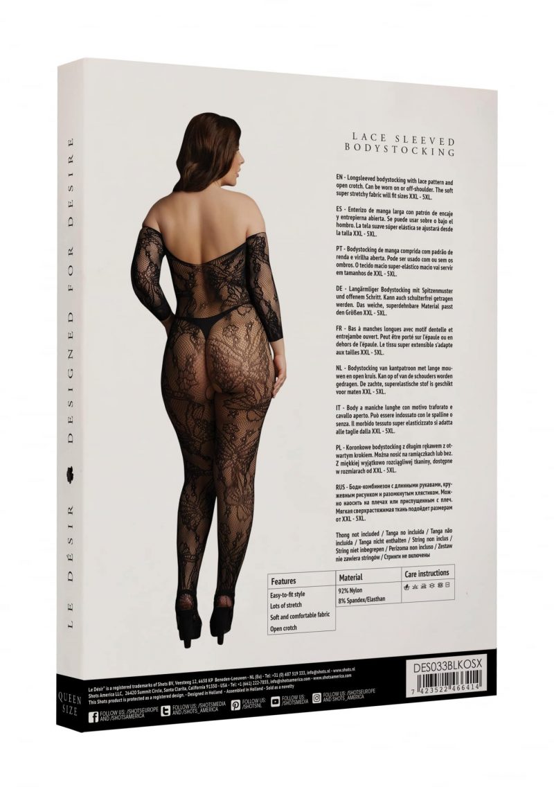 Le Désir - Lace sleeved Bodystocking - One Size X