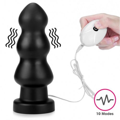 LoveToy - King Size Vibrating Anal Rigger 20 cm - Zwart