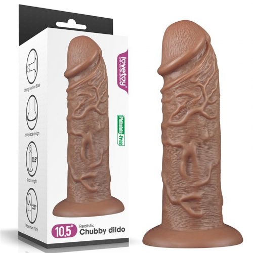 LoveToy - Realistic Chubby Dildo 27 cm - Bruin