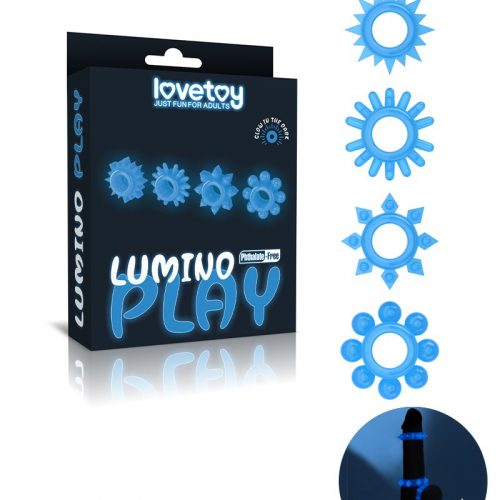 LoveToy - Lumino Play Cock Ring Set van 4 - Glow in the Dark