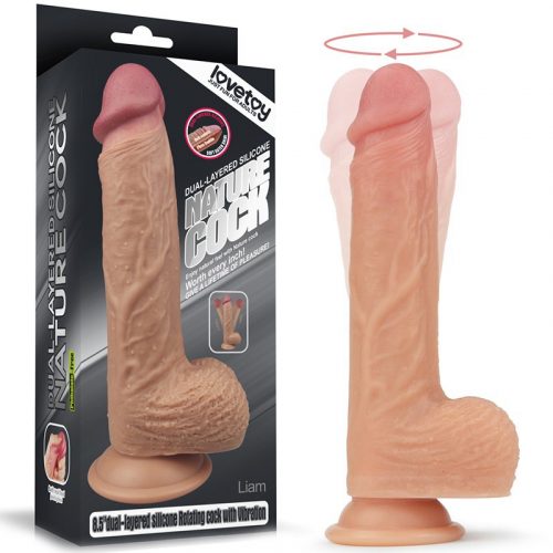 LoveToy - Roterende & Verwarmde Realistische Dildo 21 cm - Nude