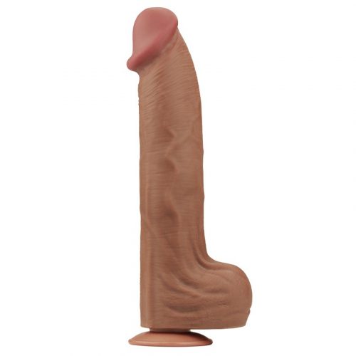 LoveToy - Sliding Skin Dildo 36 cm - Bruin