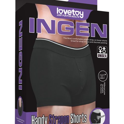 LoveToy - Unisex Strap-On Shorts Size L - Zwart