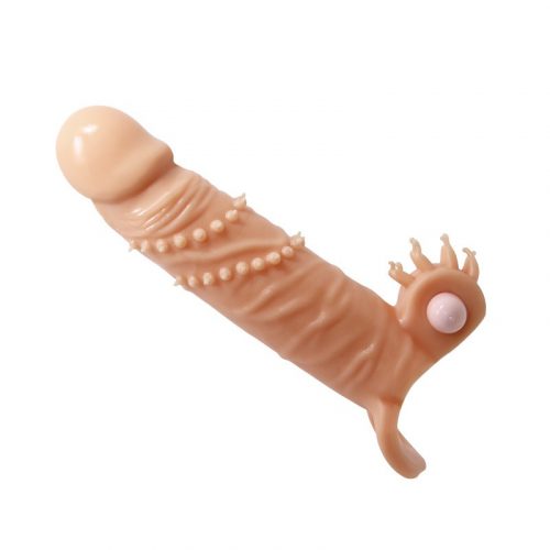 Pretty Love - Connor - Penis Sleeve Vibrator met Clitoris Stimulator - Nude