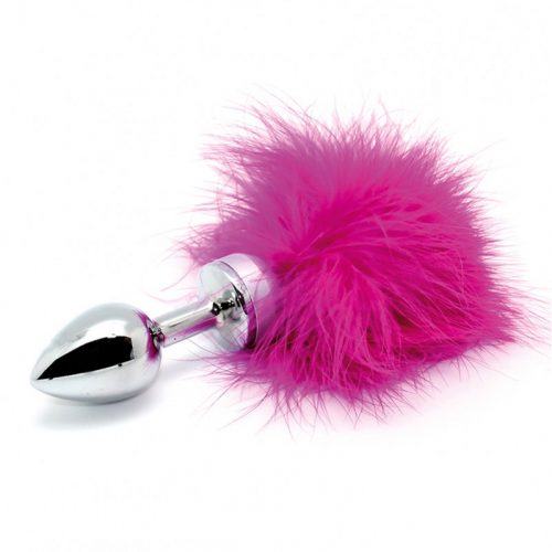 Rimba - Buttplug KLEIN met roze veer (unisex)