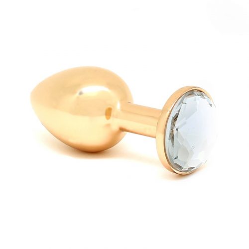 Rimba - GOUD Buttplug KLEIN met kristal (unisex)