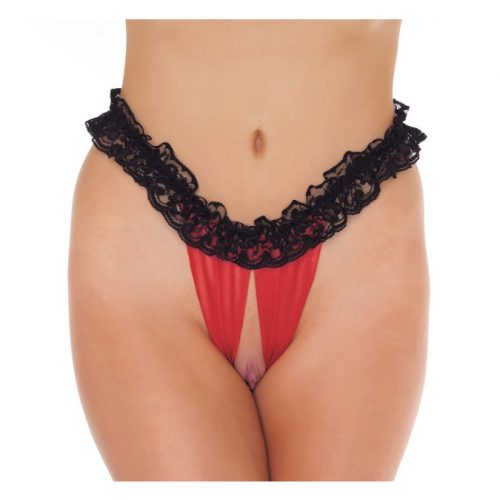 Amorable by Rimba - Open String - One Size - Zwart / Rood