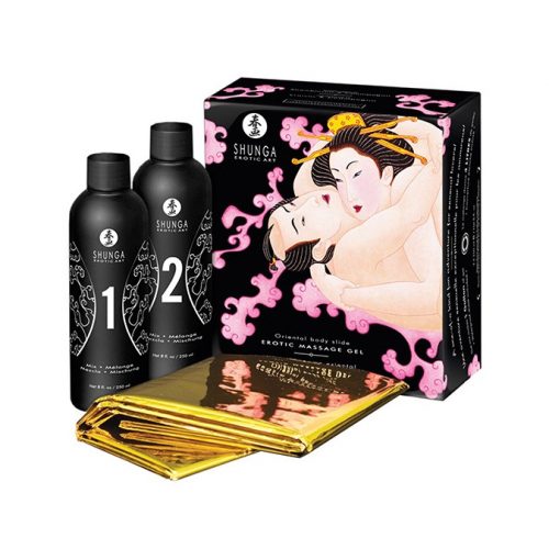 Shunga - Body to Body Massage Gel - Strawberry Wine 2 x 250 ml.