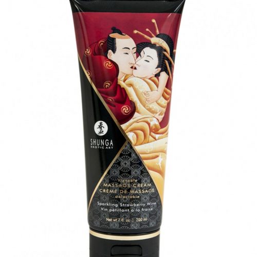 Shunga - Eetbare Massage Crème - Sparkling Strawberry Wine - 200 ml