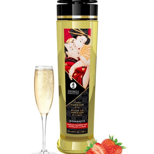 Shunga - Massage Olie - Romance Sparkling Strawberry - 240 ml