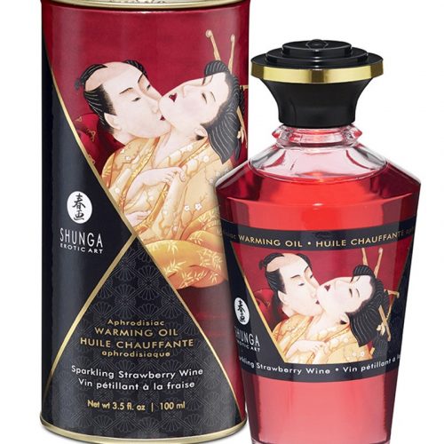 Shunga - Verwarmende Olie - Sparkling Strawberry Wine - 100 ml