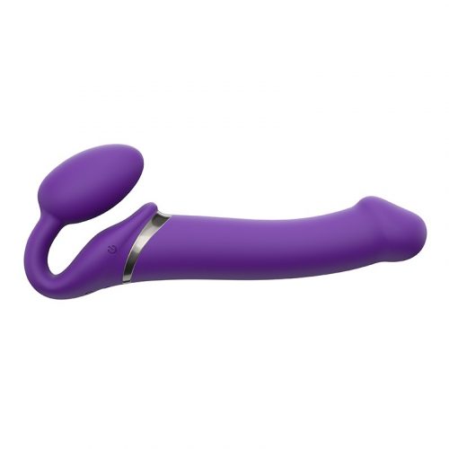 Strap-On-Me - Buigbare Strap-On Vibrator met Afstandsbediening Maat L - Paars