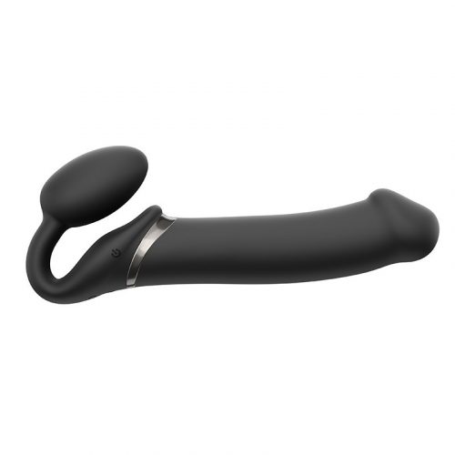 Strap-On-Me - Buigbare Strap-On Vibrator met Afstandsbediening Maat XL - Zwart