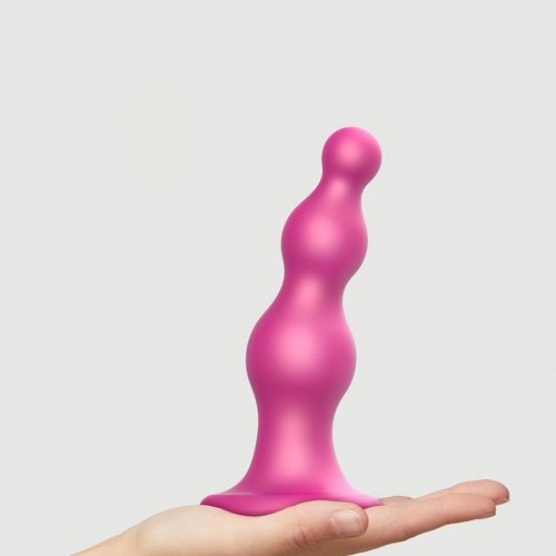 Strap-On-Me - Dildo Plug Beads Maat L - Metallic Roze