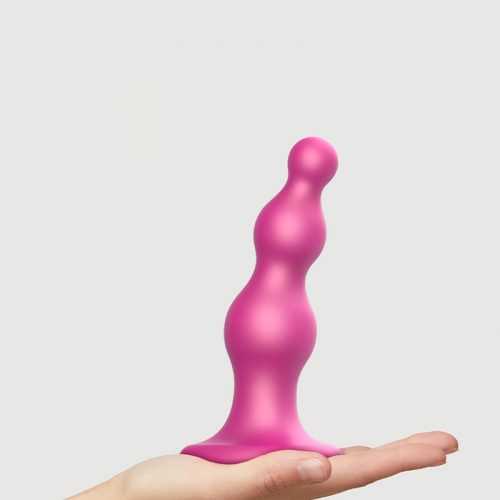 Strap-On-Me - Dildo Plug Beads Maat M - Metallic Roze