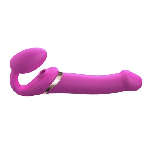 Strap-On-Me - Multi Orgasm - Strap-On Vibrator met Lik Stimulator Maat L - Roze