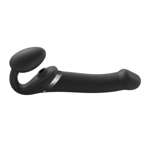 Strap-On-Me - Multi Orgasm - Strap-On Vibrator met Lik Stimulator Maat L - Zwart