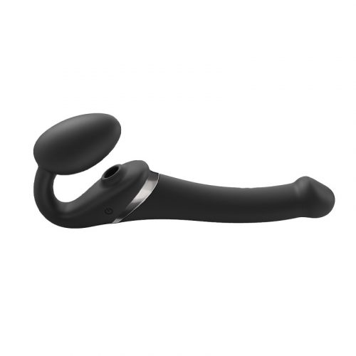 Strap-On-Me - Multi Orgasm - Strap-On Vibrator met Lik Stimulator Maat S - Zwart