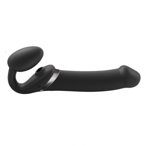 Strap-On-Me - Multi Orgasm - Strap-On Vibrator met Lik Stimulator Maat XL - Zwart