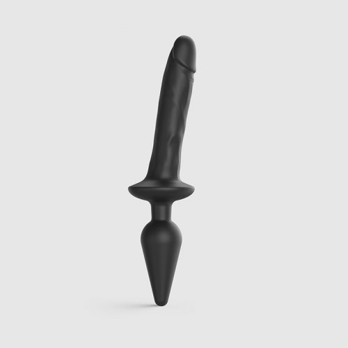 Strap-On-Me - Realistische Switch Plug-In - 2-in-1 Dildo & Butt Plug Maat L - Zwart