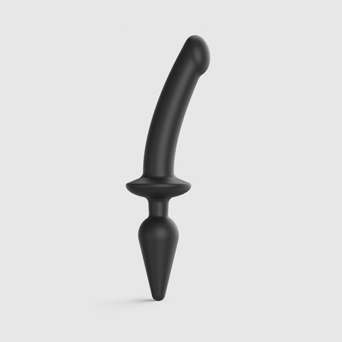 Strap-On-Me - Semi-Realistische Switch Plug-In - 2-in-1 Dildo & Butt Plug Maat L - Zwart