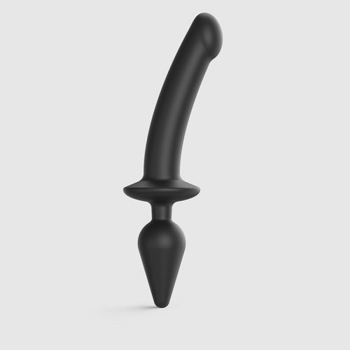 Strap-On-Me - Semi-Realistische Switch Plug-In - 2-in-1 Dildo & Butt Plug Maat XXL - Zwart