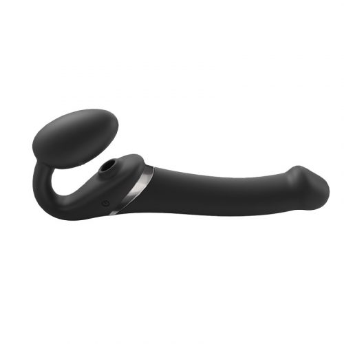 Strap-On-Me - Multi Orgasm - Strap-On Vibrator met Lik Stimulator Maat M - Zwart