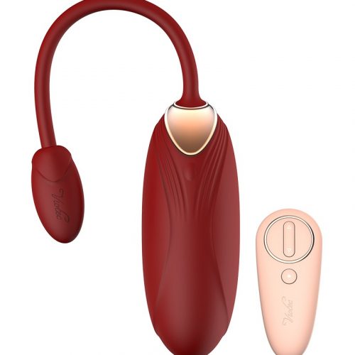 Viotec - Oliver - Draagbare vibrator met afstandsbediening - Goud & Wijnrood