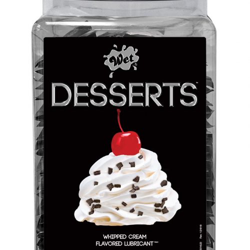 WET Desserts Whipped Cream 144 x 10ml.  pouch in Counter Bowl display