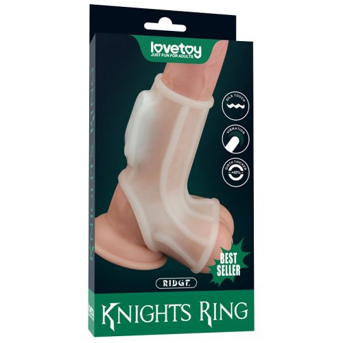 LoveToy - Ridge Knights Ring - Vibrerende Penis Sleeve - Wit