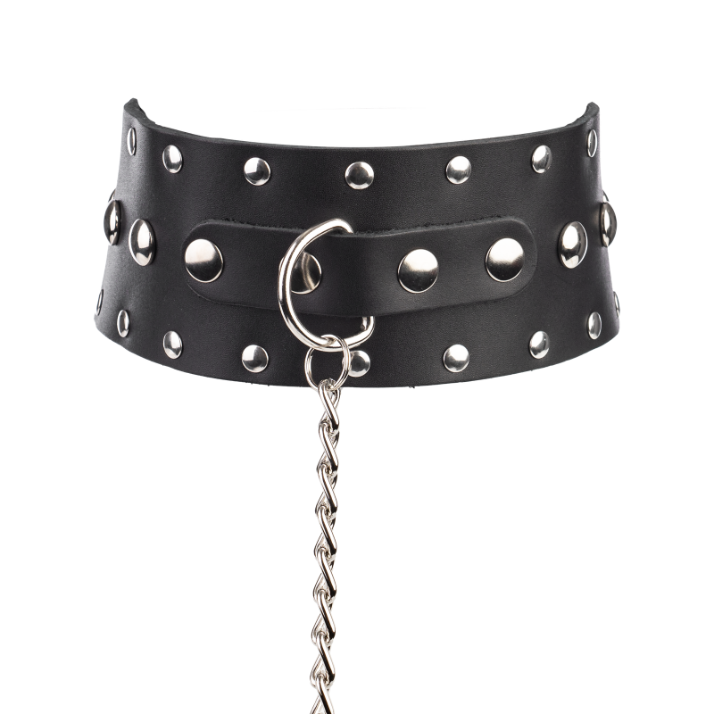 Rimba - Halsband met studs en hondenketting, verstelbaar met gesp. - Afbeelding 6