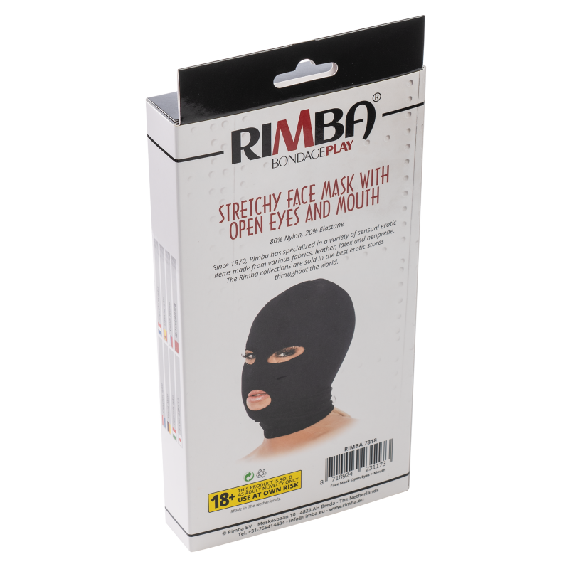 Rimba - Hoofdmasker uit elastische stof met ogen en mond open - Afbeelding 5