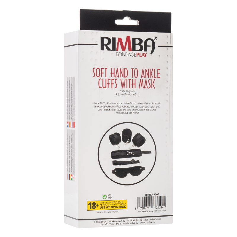 Rimba - Soft Bondage set met klittenband en masker (6 delig) - Afbeelding 7