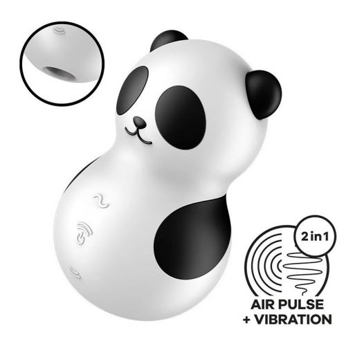 Satisfyer - Pocket Panda - Dubbele Air Pulse Vibrator - Zwart/Wit