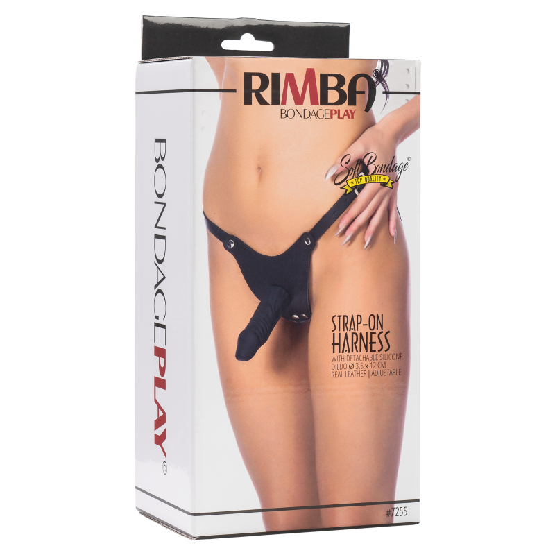 Rimba - Voorbind string met latex dildo (3,5 x 12 cm) - Afbeelding 11