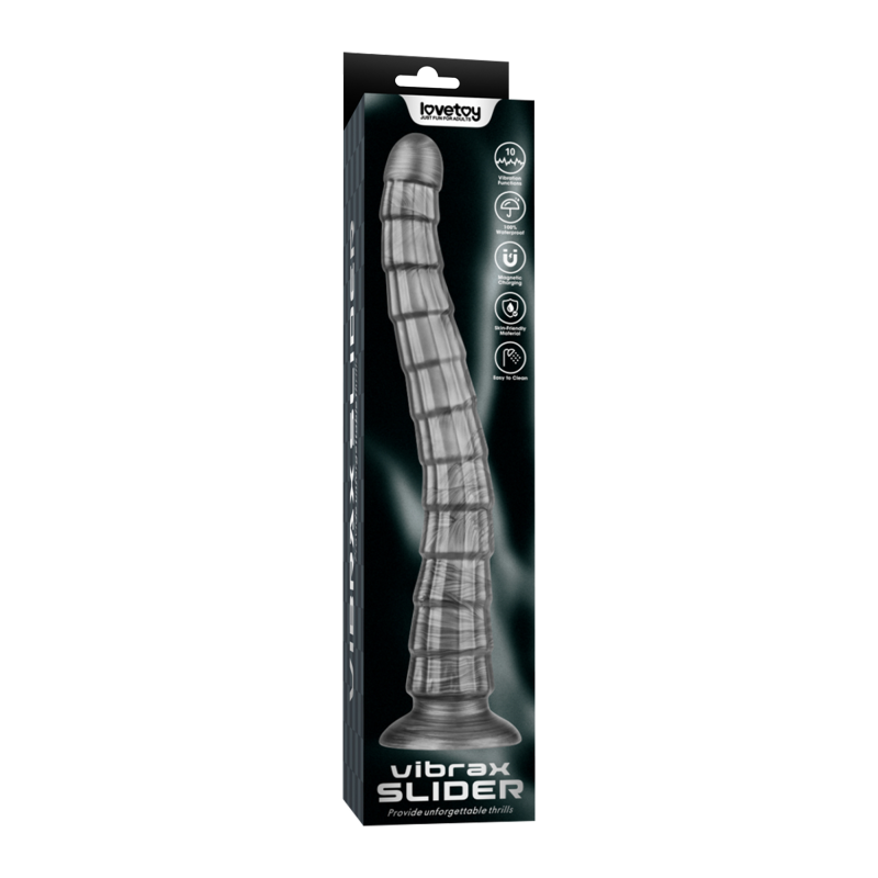 LoveToy - 14,5"King Sized Vibrating Vibrax Slider - Zilver - Afbeelding 4