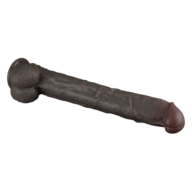 LoveToy - Nature Cock - 14,5" Dual Layered Bendable Cock XXL - Zwart - Afbeelding 7