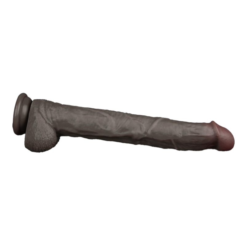 LoveToy - Nature Cock - 14,5" Dual Layered Bendable Cock XXL - Zwart - Afbeelding 8