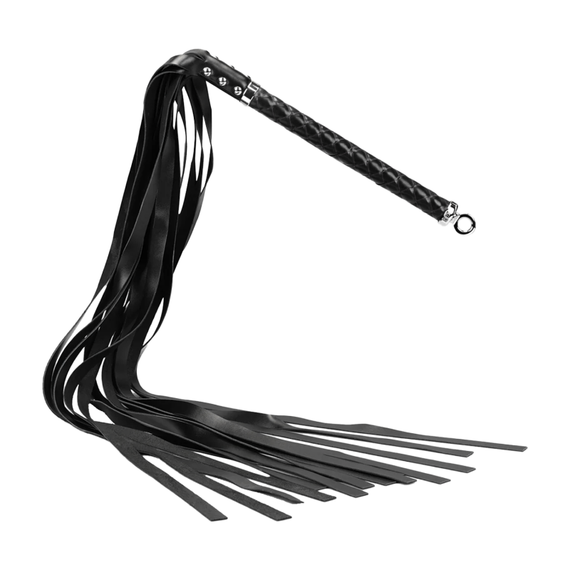 RISE - Lange Flogger (zachte staarten) - Zwart - Afbeelding 2
