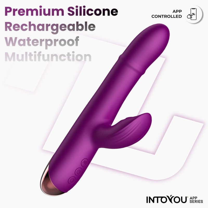 IY - Sendel - Rabbit Vibrator met kralenring en app - Paars - Afbeelding 7