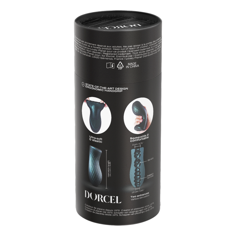 Dorcel - Sili-Cup - Dual Sensation Masturbator - Blauw Metallic - Afbeelding 7