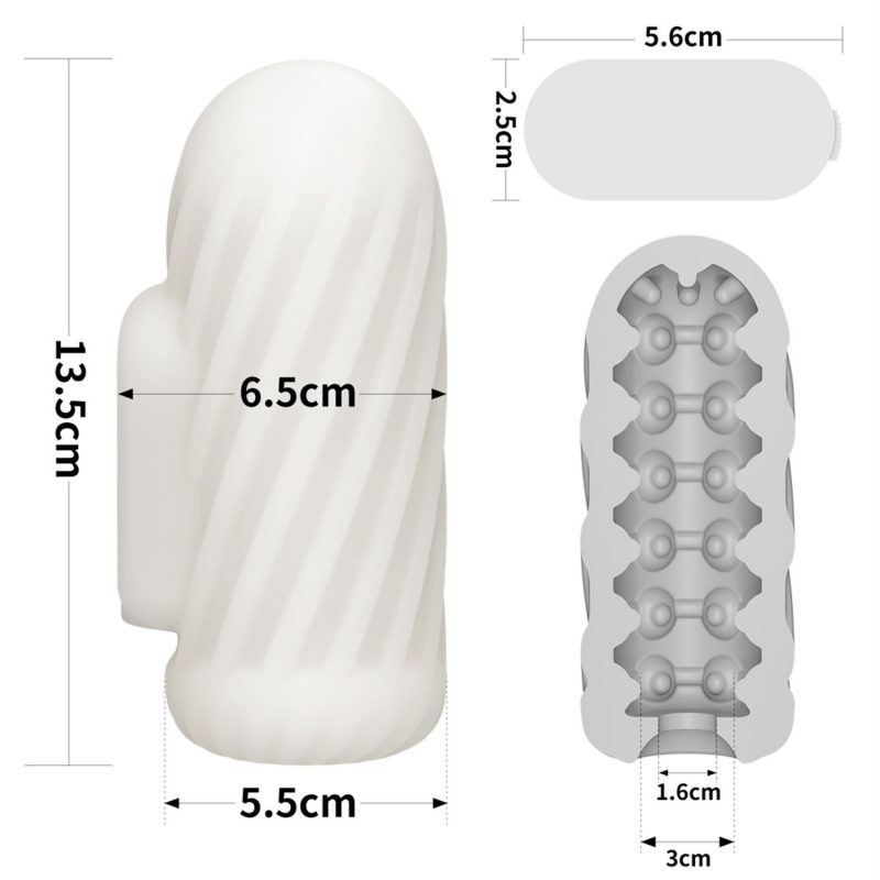 LoveToy - Knights Ring - Vibrerende Dual Purpose Sleeve - Spiraal - Wit - Afbeelding 15