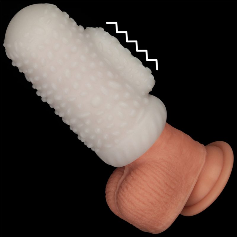 LoveToy - Knights Ring - Vibrerende Dual Purpose Sleeve - Drip - Wit - Afbeelding 10