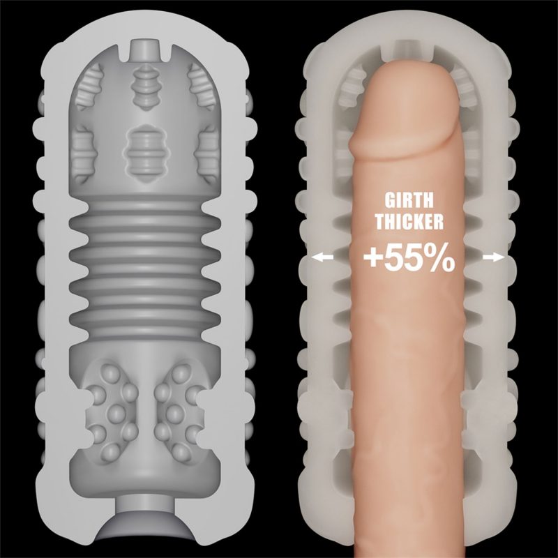 LoveToy - Knights Ring - Vibrerende Dual Purpose Sleeve - Drip - Wit - Afbeelding 9