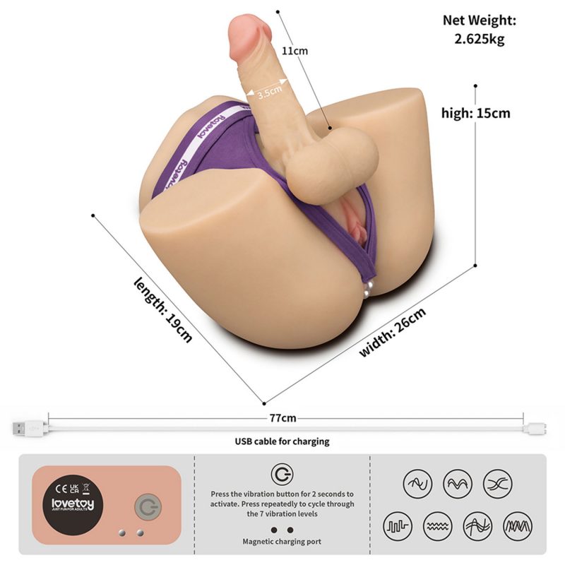 LoveToy - Streetgirl's Dual Motor Sensation Pulse met Dildo - Nude - Afbeelding 8