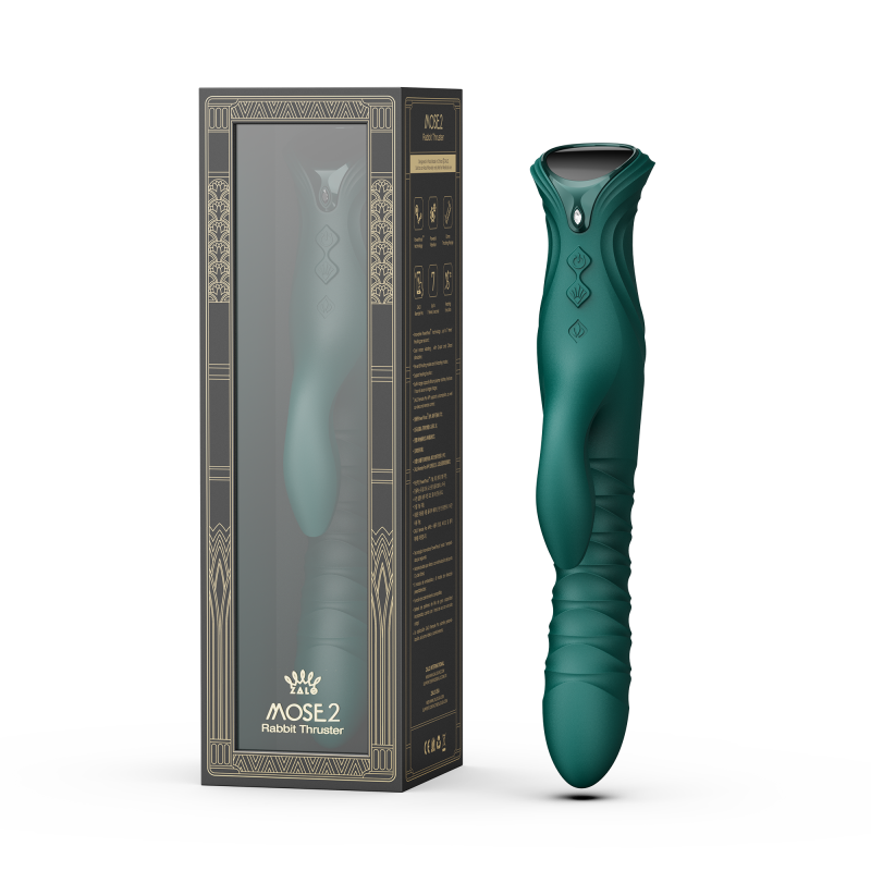 ZALO MOSE 2 – Rabbit Thrusting Vibrator – Groen - Afbeelding 2