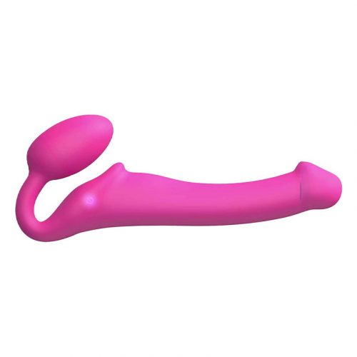 Strap-On-Me - Buigbare Strap-On Vibrator met Afstandsbediening Maat XL - Fuchsia